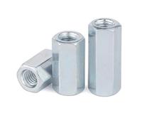 Écrou à main 1-3 pièces M6 M8 M10 M12 M14 M16 M18 M20 en acier au carbone galvanisé tige hexagonale écrous d'accouplement Extension Joint écrou vis connecteur(M10x14x40 1pcs)