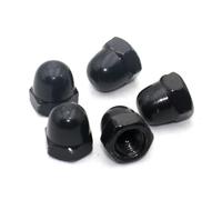 Écrou à main 1-5 pièces M3 M4 M5 M6 M7 M8 M10 M12 capuchon en acier au carbone noir dôme écrous de gland écrous de capuchon de Base hexagonale décorative(M6 x 2pcs)