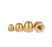 Écrou à main 1 à 20 écrous borgnes en laiton massif M3 M4 M5 M6 M8 M10 M12 M14 M16 M18 M20, tête hexagonale décorative dorée, demi-cercle(M4-20pcs)