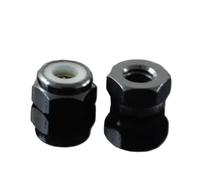 Écrou à main Écrous de blocage en aluminium anodisé coloré, 2/5/10 pièces, M2, M2.5, M3, M4, M5, M6, M8, hexagonaux, en Plastic, autobloquants(Black,M4-10pcs)