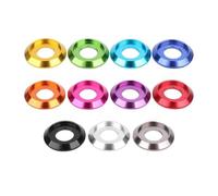 Écrou à main Lot de 10 à 20 rondelles coniques sphériques en alliage d'aluminium coloré M2 M2.5 M3 M4 M5 M6 M8, joints, boulons hexagonaux, entretoises(M8(10pcs),Gray For DIN912)