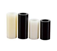 Écrou à main Lot de 100 entretoises creuses en Plastic ABS noir et blanc M3 M4, entretoises creuses rondes non filetées pour carte mère PCB(WHITE,2mm (200Pcs),M3.2 (OD7))