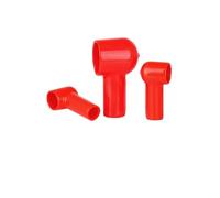 Écrou à main Lot de 2 à 10 capuchons de protection en caoutchouc pour tête de pile de batterie, type tube, manchon isolant en plastique pour pôles positifs et négatifs(Red,11X4X40 10pcs)