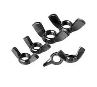 Écrou à main Lot de 2 à 20 écrous papillon en acier inoxydable noir, M3, M4, M5, M6, M8, M10, M12, à serrage manuel(M8,QTY 5pcs)