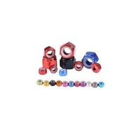Écrou à main Lot de 5 à 10 écrous hexagonaux de verrouillage en alliage d'aluminium anodisé coloré M2 M3 M4 M5, accessoires de voiture RC, bouchon à vis autobloquant(Orange,M2-10pcs)