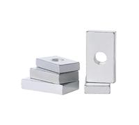 Écrou à main Lot de 5 à 50 écrous carrés M3 M4 M5 M6 M8 en acier au carbone zingué, écrous rectangulaires à coulisse mince, accessoires pour profilés en aluminium(M6x8x11x4mm-20pcs)