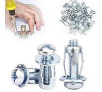 Écrou à pétale de vis d'expansion, écrou à pétale en métal fiable avec écrou de quincaillerie à vis, M4 x 20 Installation facile pour paroi creuse en plastique mince à paroi souple (30 pcs)