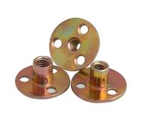 Écrou à plaque en fer, Contreplaqué for meubles, fixation par verrou, pieds de canapé, écrous en T galvanisés à trois trous M8 M10, lot de 5