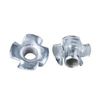 Écrou à quatre griffes Écrou à quatre griffes plaqué zinc for haut-parleur, écrou en T, insertion à dents aveugles, quincaillerie de meubles, 10/20/ 50 pièces(50pcs,M8X25)