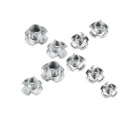 Écrou à quatre griffes Écrous en T à quatre griffes, té aveugle avec dents for haut-parleur et meubles, 25/10/5 pièces(M10x12mm 5pcs)