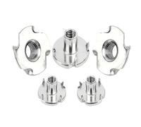 Écrou à quatre griffes en acier au carbone, M4 M5 M6 M8, haut-parleur, écrou en T, insertion à dents aveugles, for quincaillerie de meubles en bois, 5/10/50 pièces(M8 x 10Pcs)