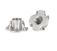 Écrou à quatre griffes Les quatre griffes en acier inoxydable 304 frappent dans l'écrou captif, insert de haut-parleur, écrou en T(5I16-18x11mm-10pcs)