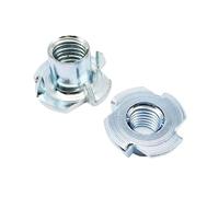 Écrou à quatre griffes zingué, Écrou de haut-parleur à quatre griffes en acier épais, écrou T insertion aveugle for meubles bois, longueur = 8-17 mm(20pcs M4x12)