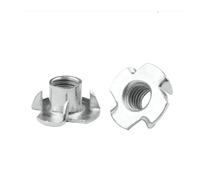 Écrou à quatre griffes zingué, Écrous en T à 4 griffes, 10 50 pièces M2 M3 M4 M5 M8 M10 M12, écrous quatre for insert bois, for haut-parleur, for meubles(50pcs,M2)