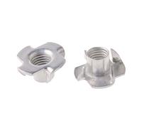 Écrou à quatre griffes zingué, Écrous M3 M4 M5 M6 M8 M10 for haut-parleur, écrous en T à quatre griffes, insertion borgne, quincaillerie for meubles bois(M5,10PCS)