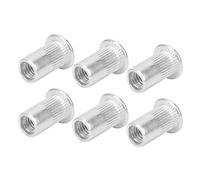 Écrou à Rivet M5, 100 Pièces Ecrou a Sertir Aluminium Insert Fileté Alu Fileté à Tête Plate Filetée Rivet Nuts, pour Mental Plastique Décorations de Meubles D'armoire de