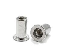 Écrou à rivets en alliage d'aluminium M3-M12, rond et hexagonal, tête plate métrique, filetage aveugle, capuchon fileté