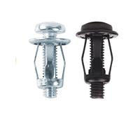 Écrou à rivets en forme de pétale M4 M5 M6 M8, vis for plaque d'immatriculation de voiture, cric, base en fer métallique, pince, boulon de plaque fixe for automobile(Black 6x25 (4pcs))