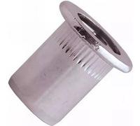 Ecrou à sertir cylindrique cranté en alu - Tête plate - D. M6 x 16 mm - Boite de 200 - SCELL-IT - EAD0630 G