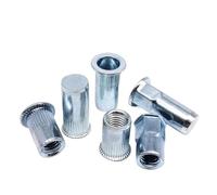 Écrou à sertir en acier au carbone M3 M4 M5 M6 M8 M10 M12, tête plate, petit filetage fraisé borgne, insert hexagonal semi-hexagonal(Type A,5pcs M12)