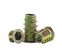 Écrou à tête hexagonale pour meubles, Écrou d'insertion de filetage for bois M4-M10, paquet d'écrous meubles à entraînement hexagonal bride 10/20/30 pièces(M8x15 20pcs)