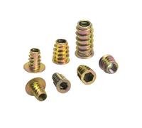 Écrou à tête hexagonale pour meubles, Écrous de meubles à tête d'entraînement hexagonale bride, insertion filetée for bois M4-M10 métallique, 50 pièces(M8X20)