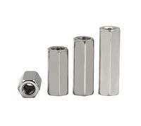 Écrou à tige longue, Paquet d'écrous de couplage hexagonaux en acier inoxydable 304 DIN6334 M3-M12(2pcs M6x10-Length 5mm)