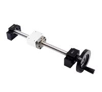 Écrou à vis à billes en métal Vis à billes laminées SFU1605 C7 avec extrémité usinée + écrou 1605 + boîtier d'écrou + support d'extrémité BK/BF12 + volant(450mm)