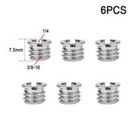 Écrou à vis pour appareil photo M6 1/4 à 3/8-16 pouces,6 pièces,tête sphérique à dégagement rapide,adaptateur de montage pour DSLR,monopode - Type Z13 6PCS
