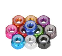 Écrou anti-desserrage en alliage d'aluminium, écrou décoratif anodisé coloré avec bague anti-jeu en nylon, verrouillage anti-vibration, M2-M8(Gray,M8)