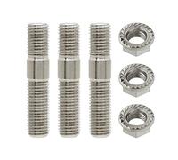 Ecrou Antivol,Goujon De Roue 2/3/4/6/6/8/12 Morceau 10mm Goujons D'échappement Boulons Écrous Dentelés M10X1.25 Collège Bride Flights Kit De Noix(3 pcs)