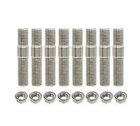 Ecrou Antivol,Goujon De Roue 2/3/4/6/6/8/12 Morceau 10mm Goujons D'échappement Boulons Écrous Dentelés M10X1.25 Collège Bride Flights Kit De Noix(8 pcs)