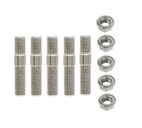 Ecrou Antivol,Goujon de Roue 2/3/4/6/6/8/12 Morceau 10mm Goujons D'échappement Boulons Écrous Dentelés M10X1.25 Collège Bride Flights Kit De Noix(5 pcs)