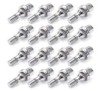 Ecrou Antivol,Goujon De Roue 4/16pcs M12x1,25 17mm Voiture En Aluminium Chromé Boulons Roue Kit Utilisation Adaptée Pour Peugeot 1007 206 207 406 407 607 2000-2008(16PCS)