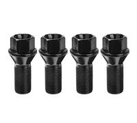 Ecrou Antivol,Goujon de Roue 4pcs M14X1.25 Écrou De Boulon À La Liaison En Acier Noir Utilisation Adaptée for BMW X3 X5 E70 E71 F20 F25 36136781151 Pièces D'accessoires