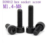 Ecrou Antivol,Goujon de Roue 5pcs/100pcs DIN912 Grade12.9 black hexagon Hex Socket allen Head Cap Screw M1.4 M1.6 M2 M2.5 M3 M3.5 M4 M5 M6 M7 M8(X5mm,M2.5 50pcs)