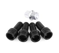 Ecrou Antivol,Goujon de Roue Ensemble d'écrous de roue et de blocage en acier noir 4+1 M14*1,5MM avec clé