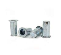 Écrou borgne à tête plate, Écrou À Rivets Aveugles Hexagonaux En Acier Au Carbone, Tête Plate M4-M10 Blanc Zingué 60 Pièces(M4 15 (20pcs))