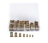 Écrou borgne à tête plate, Écrous À Rivets Tête Plate En Acier Au Carbone Zingué 165 Pièces M3 M4 M5 M6 M8 M10 M12