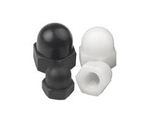 Écrou borgne décoratif hexagonal isolé en nylon et plastique M3 M4 M5 M6 M8 M10 M12 M14 M16 DIN 1587, 5/50 pièces(Black,50pcs M3)