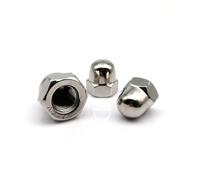 Écrou borgne hexagonal décoratif en acier inoxydable 304 A2-70, 1/2/10/50 pièces, M3 M4 M5 M6 M8 M10 M12 M14 M16, capuchon demi-cercle(10pcs M8)