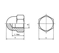 Écrou borgne hexagonal - TOOLCRAFT - M4 - Plastique - Lot de 10 - Noir