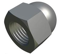 Ecrou Borgne Hexagonaux M4 Écrous de Verrouillage Dome Cap (Paquet de 25) Zingué Cache Cap esthetique pour Vis/Boulons - Capuchon de Protection Norme Certifiée DIN 1587 Ton Argent (4mm)