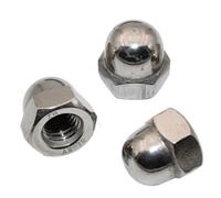 Ecrou Borgne M10 : 5 Pcs Visserie Inox A2 pour Vis Boulon Rondelle | Écrous Capuchons Acier Bombee Hexagonal Protection | Anti-Rouille Usage Extérieur - DIN 1587 | Ecrous PROTORX
