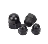 Écrou borgne métrique hexagonal en acier inoxydable 304/laiton/acier au carbone galvanisé, embout décoratif M3-M20, paquet de 1 à 50(M18(black))