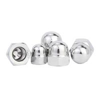 Écrou borgne métrique hexagonal en acier inoxydable 304/laiton/acier au carbone galvanisé, embout décoratif M3-M20, paquet de 1 à 50(M18(silver))