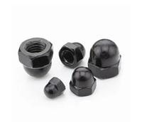 Écrou borgne solide, Écrou borgne fileté métrique, dôme hexagonal M3-M12 multicolore(Black steel,M6 5pcs)
