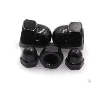 Écrou borgne solide, Écrous à capuchon hexagonaux métriques multicolores M3-M24(Black Steel,M8 2pcs)