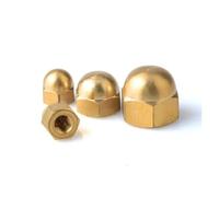 Écrou borgne solide, Écrous à capuchon hexagonaux métriques multicolores M3-M24(Brass,M6 5PCS)