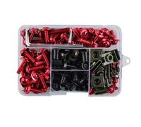 Écrou boulon Fixations Kit De Vis Et Écrous Pour Carénage Moto Pour Pour Suzuki 195 Pièces Clips Fixation, Boulons Carrosserie, Installation vis carénage moto(Rouge)